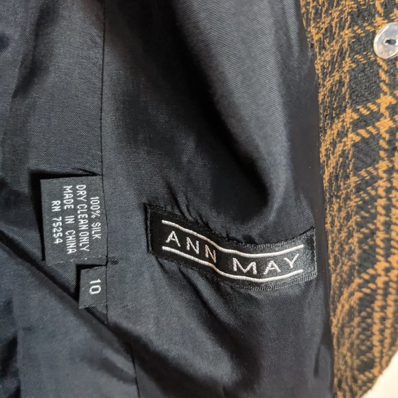 Ann May 100% Woven Silk Blazer - Size 10 - Picture 3 of 4